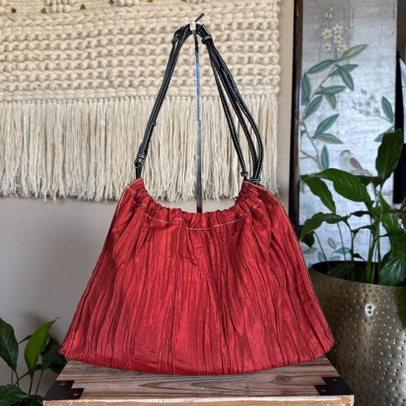 Jean Pierre Klifa X anteprima-nueve Crinkle Fabric Double Strap Shoulder Hobo - Picture 1 of 16